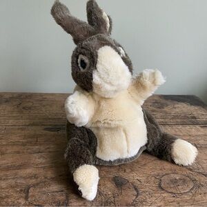 Folkmanis Baby Dutch Rabbit Hand Puppet 10 inch Toy Plush Brown & Cream Bunny